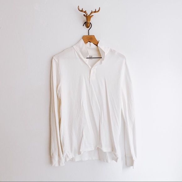 GAP Other - Gap Long Sleeve Polo Shirt White Size Medium